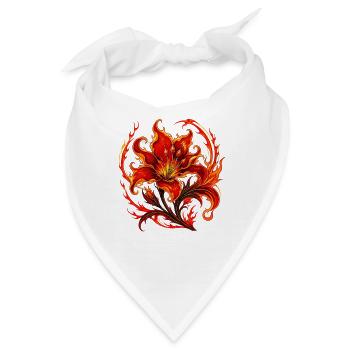 Flammenblüte Feuerblume Kunstmotiv - Bandana - Weiß - Vorne