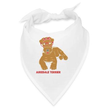 Airedale Terrier - Bandana - Weiß - Vorne