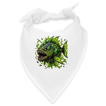 Grünes Tiefsee Monster - Bandana - Weiß - Vorne