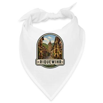 Riquewihr Frankreich Altstadt Fachwerkhäuser Kultu - Bandana - Weiß - Vorne