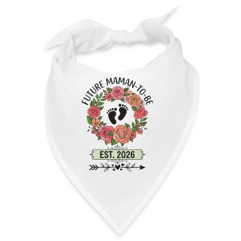 Werdende Mutter 2026 Fuß Babyblumen - Bandana - Weiß - Vorne