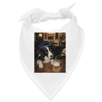 Durstiger Border Collie, Bier, Schäferhund, Vater - Bandana - Weiß - Vorne