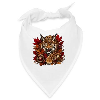 Herbst Wildkatze im Laubwald - Bandana - Weiß - Vorne