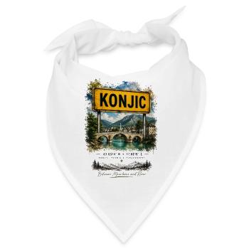 Konjic Brückenlandschaft am Fluss - Bandana - Weiß - Vorne