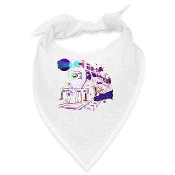 Eisenbahn Retrowave - Bandana - Weiß - Vorne