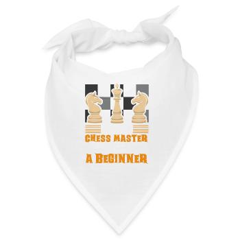 Schach Schachspieler Schachbrett - Bandana - Weiß - Vorne