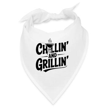 Chillen und grillen - Bandana - Weiß - Vorne