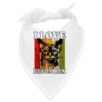 I Love Devon Rex - Bandana - Weiß - Vorne