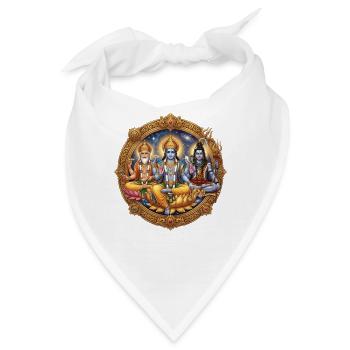 Trimurti Hindu Götter - Bandana - Weiß - Vorne