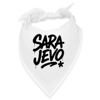 Sara Jevo Graffiti Schrift - Bandana - Weiß - Vorne