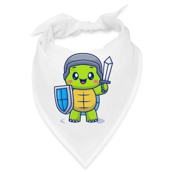 Tapferer Schildkrötenritter - Bandana - Weiß - Vorne