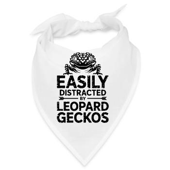 Leopardgecko Sprüche Lustige Leopardgecko Geschenk - Bandana - Weiß - Vorne