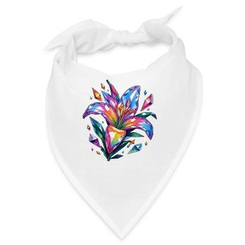 Kristallblume im Farbenspiel - Bandana - Weiß - Vorne