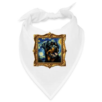 Rottweiler Starry Night - Bandana - Weiß - Vorne