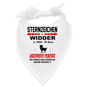 Widder Sternzeichen Horoskop Aszendent Perfekt - Bandana - Weiß - Vorne