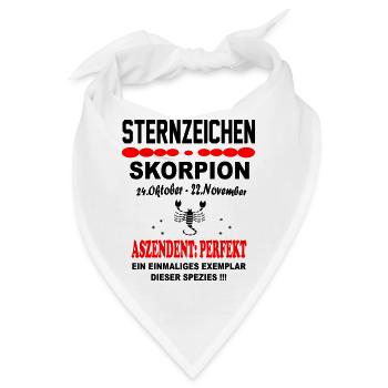 Skorpion Sternzeichen Horoskop Aszendent Perfekt - Bandana - Weiß - Vorne