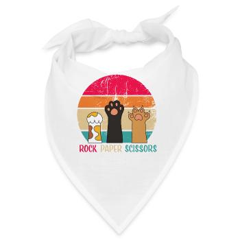 Retro Pfoten Rock Paper Scissors - Bandana - Weiß - Vorne