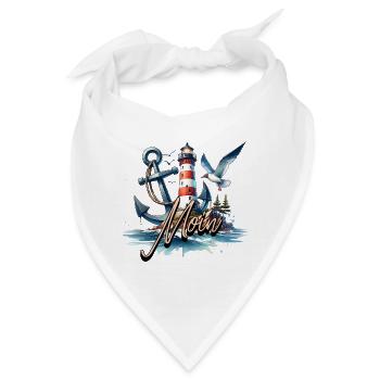 Moin Möwe Leuchtturm - Bandana - Weiß - Vorne