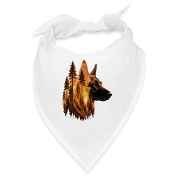 Belgische Malinois-Wald-Schäferkunst - Bandana - Weiß - Vorne