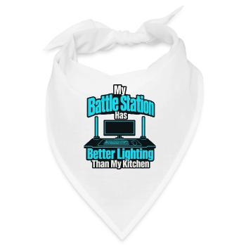 Lustiger Gamer Battle Station Bessere Beleuchtung als Ki - Bandana - Weiß - Vorne