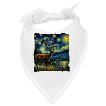 Sikahirsch Starry Night - Bandana - Weiß - Vorne