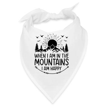 When I am in the mountains I am happy - Mountain H - Bandana - Weiß - Vorne