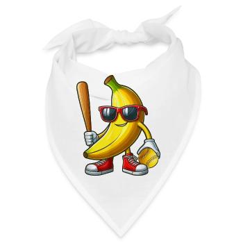 Banana Sunglasses Playing Softball - Bandana - Weiß - Vorne