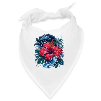 Hibiskus Sturmwelle  - Bandana - Weiß - Vorne