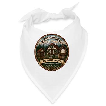 Schwarzwald mit Berge Wald Landschaft Hirsch Uhr - Bandana - Weiß - Vorne