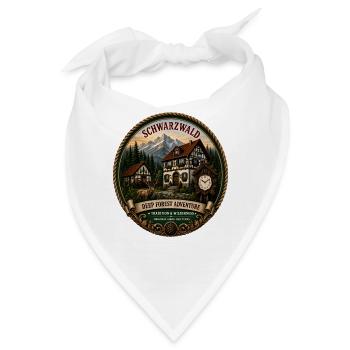 Schwarzwald mit Berge Wald Landschaft Hirsch Uhr - Bandana - Weiß - Vorne