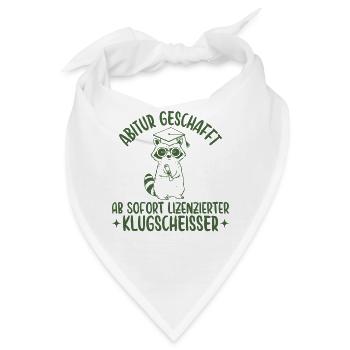Abitur geschafft Lizenzierter Klugscheißer - Bandana - Weiß - Vorne