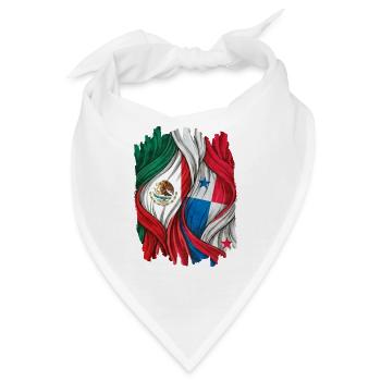 Stolz auf die Flaggen Mexikos und Panamas - Bandana - Weiß - Vorne