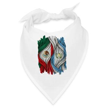 Stolz auf die Flaggen Mexikos und Guatemalas - Bandana - Weiß - Vorne