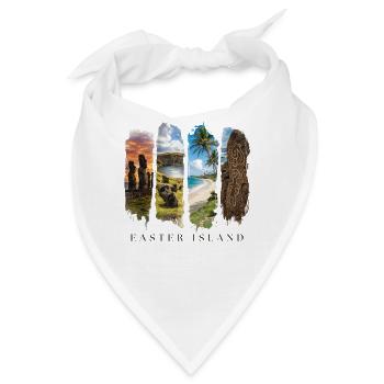 Osterinsel Urlaub Travel – Südsee Kultur Motiv - Bandana - Weiß - Vorne