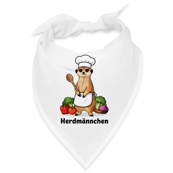 Herdmännchen Koch Gastronomie Beikoch Lustig  - Bandana - Weiß - Vorne
