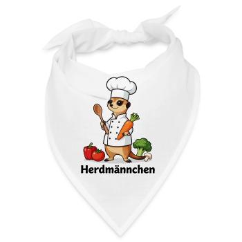 Herdmännchen Koch Gastronomie Lustig Gastro - Bandana - Weiß - Vorne