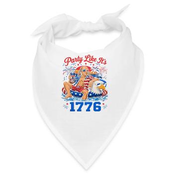 Feiert wie im Jahr 1776! Ben Franklin, 4. Juli - Bandana - Weiß - Vorne