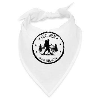 Mountain Hiking - Real men go Hiking - Bandana - Weiß - Vorne