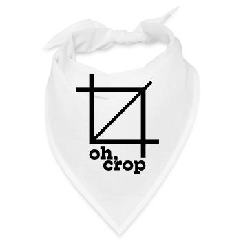 Oh Crop Designer Grafik Spruch - Bandana - Weiß - Vorne