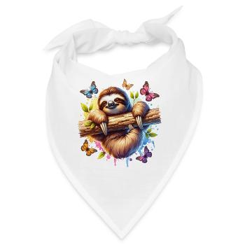 Faultier Sloth - Bandana - Weiß - Vorne