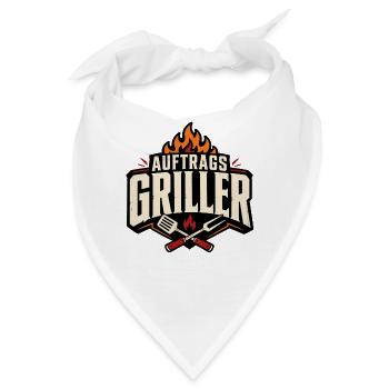 Auftragsgriller BBQ Grillmeister Grillkönig - Bandana - Weiß - Vorne