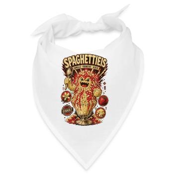 Spaghettieis Vanille Erdbeere Glück Shirt - Bandana - Weiß - Vorne