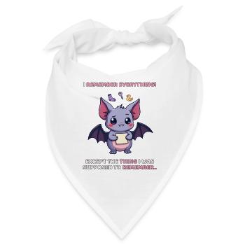 Ich erinnere mich an alles – ADHS-Fledermaushumor - Bandana - Weiß - Vorne
