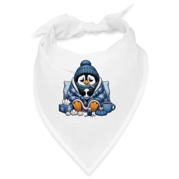 Winterpinguin Kuschel-Outfit mit Erkältung - Bandana - Weiß - Vorne