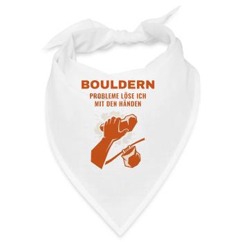 Bouldern Probleme Löse Ich Mit Den Händen - Bandana - Weiß - Vorne