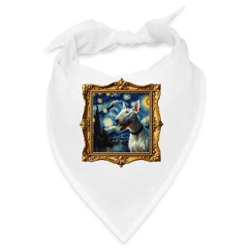 Bullterrier Starry Night - Bandana - Weiß - Vorne