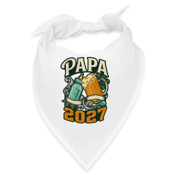 Papa 2027 – Bier & Babyflaschengeschenk - Bandana - Weiß - Vorne