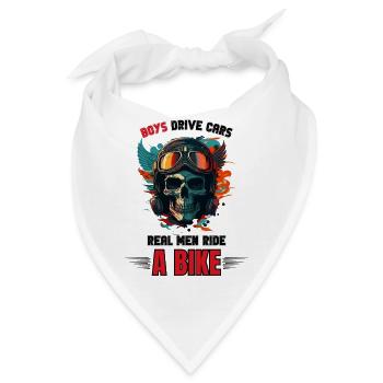 Echte Männer fahren Fahrrad - Bandana - Weiß - Vorne