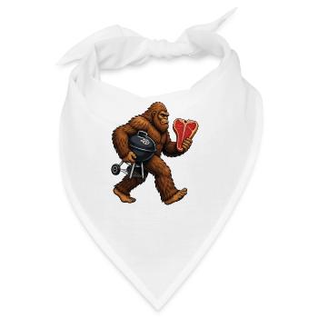 Bigfoot grillen, Sasquatch BBQ - Bandana - Weiß - Vorne