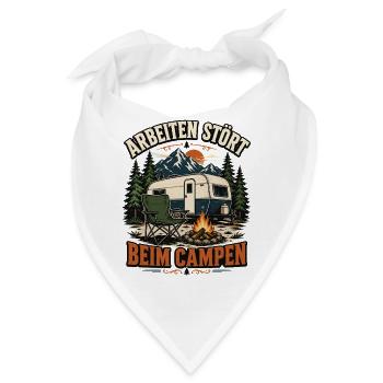 Arbeiten stört beim Campen – Camper Spruch - Bandana - Weiß - Vorne